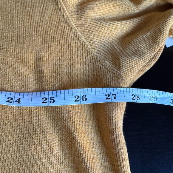 Orvis Men's XL Pullover Sweater 1/4 Front Zip Mustard 100% Cotton VERY NICE! - Picture 8 of 11